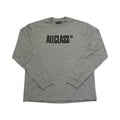 ALLCLASS Relaxed Long Sleeve in heather grey with black ALLCLASS print, front